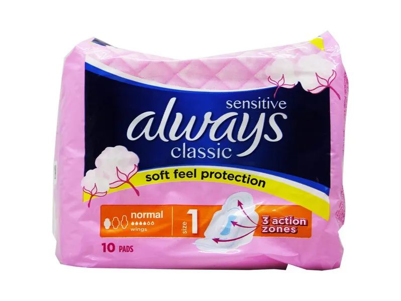 16 Pieces of 10 Count Always Pads Classic Sensitive