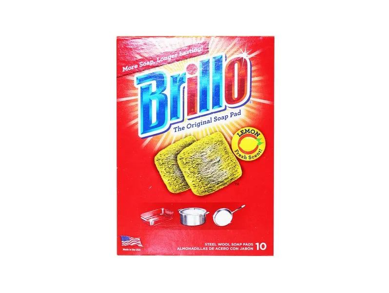12 Pieces 10 Count Brillo Steel Wool Soap Pads Lemon Cleaning