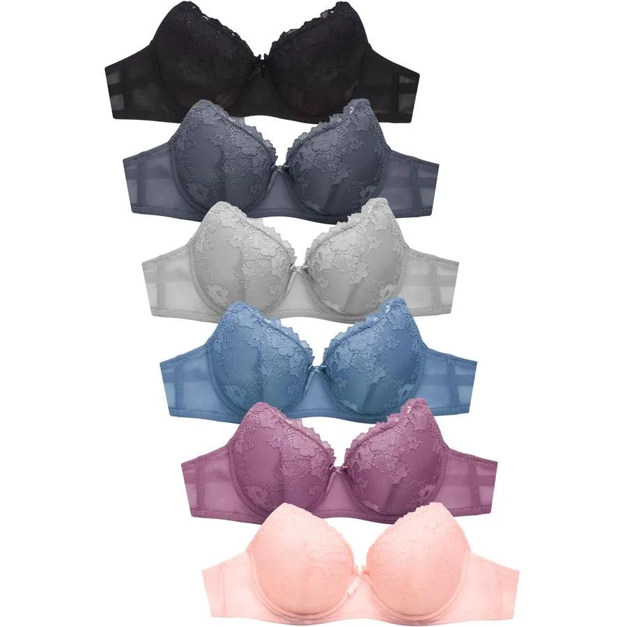 288 Wholesale Sofra Ladies Full Cup Lace Bra B Cup - at 