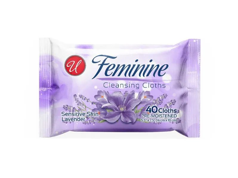 30 Wholesale 40 Count Feminine Cleansing Cloth Lavender