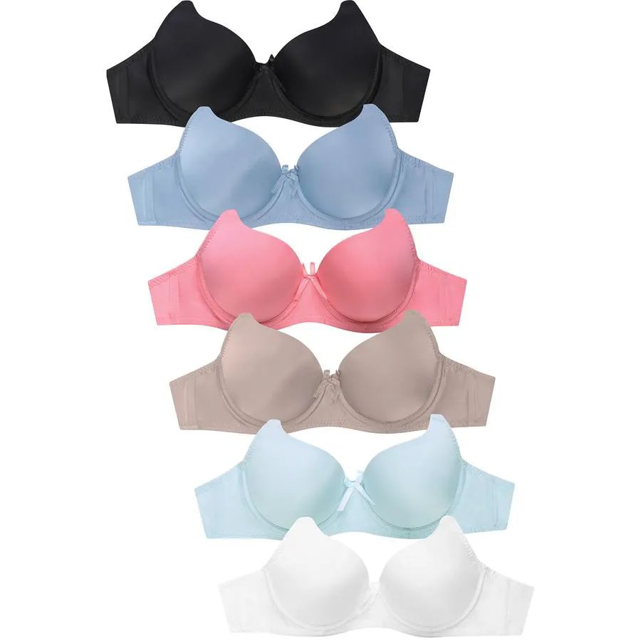 Set Of 3-Mopas Lace ADD ONE FULL CUP SIZE Push up Bra -32-34-36-38 B CUPS