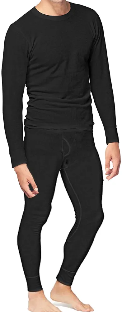 Yacht And Smith Men's Thermal Underwear Set In Black Size Medium