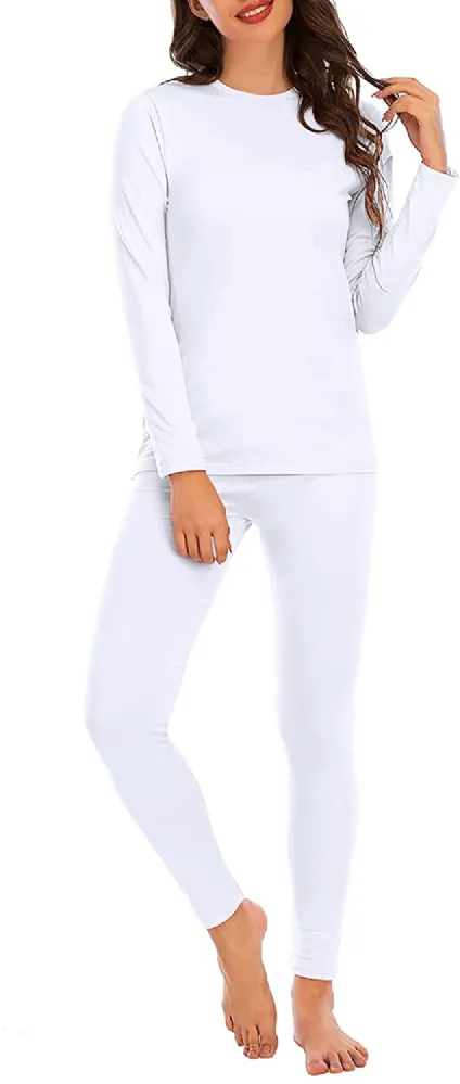 Yacht And Smith Womens Thermal Underwear Set In White Size Small - at -   