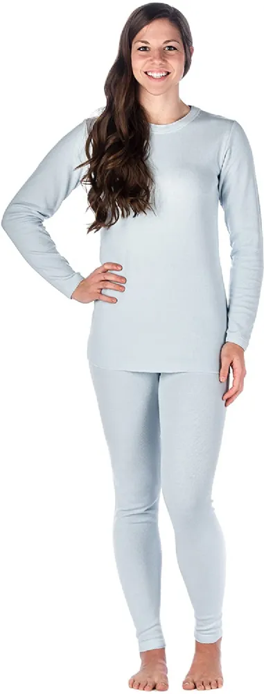 72 Sets Yacht & Smith Womens Cotton Thermal Underwear Set Sky Blue Size L - Womens  Thermals - at 