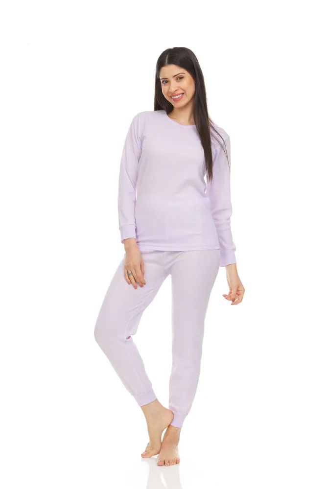 24 Sets Yacht & Smith Womens Cotton Thermal Underwear Set Purple Size M - Womens  Thermals - at 