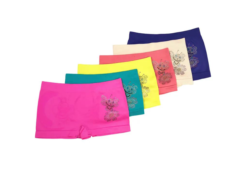 48 Wholesale Girl's Seamless Boxers Size L - at