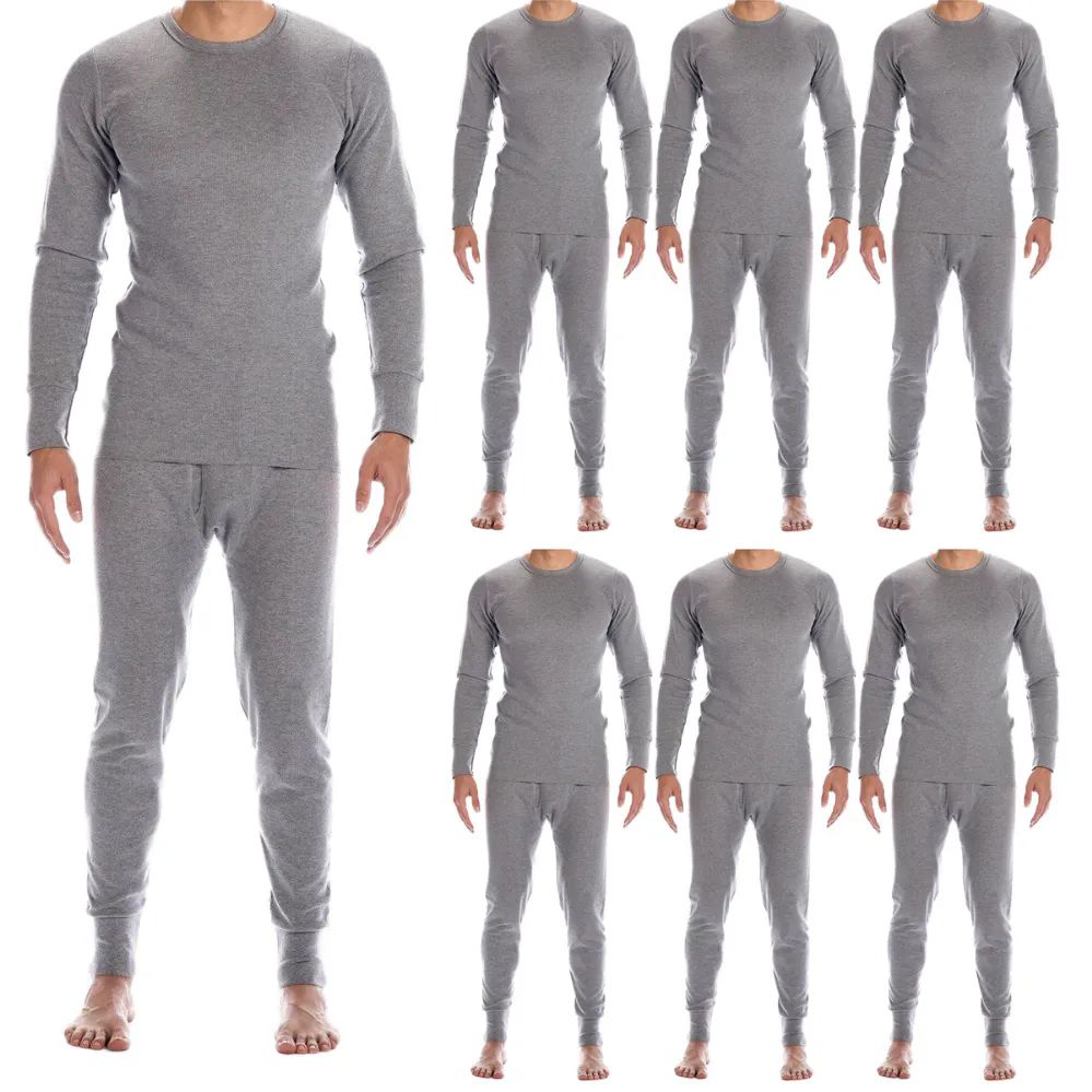 Wholesale Yacht And Smith Mens Thermal Underwear Set In Gray Size Medium