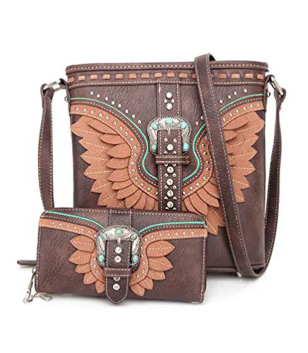 2 Wholesale Montana West Crossbody And Wallet In Coffee