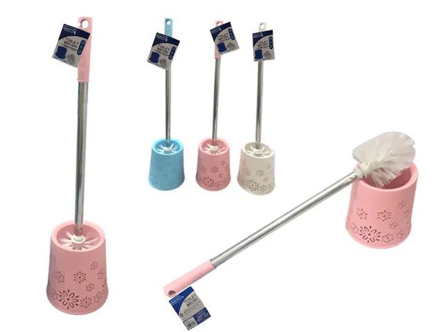 24 Pieces of Toilet Metal Handle Brush With Designed Holder
