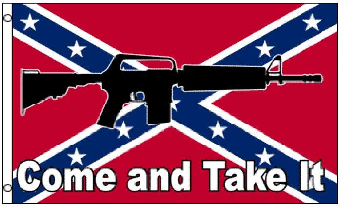 24 Wholesale Rebel Confederate Flag With Gun Come And Take it
