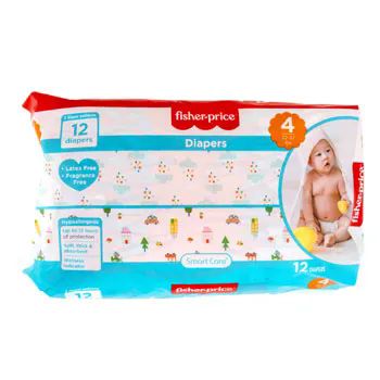 12 Wholesale Diapers 12ct Fisher Price Size 4