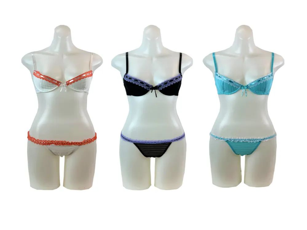 48 Pieces Ladies' Bra And Bikini Set With Hanger B Cup - Womens