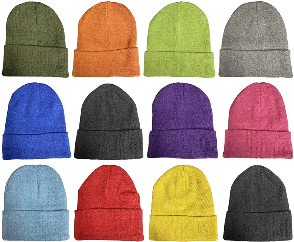 36 Pieces of Yacht & Smith Unisex Kids Stretch Colorful Winter Warm Knit Beanie Hats, Many Colors