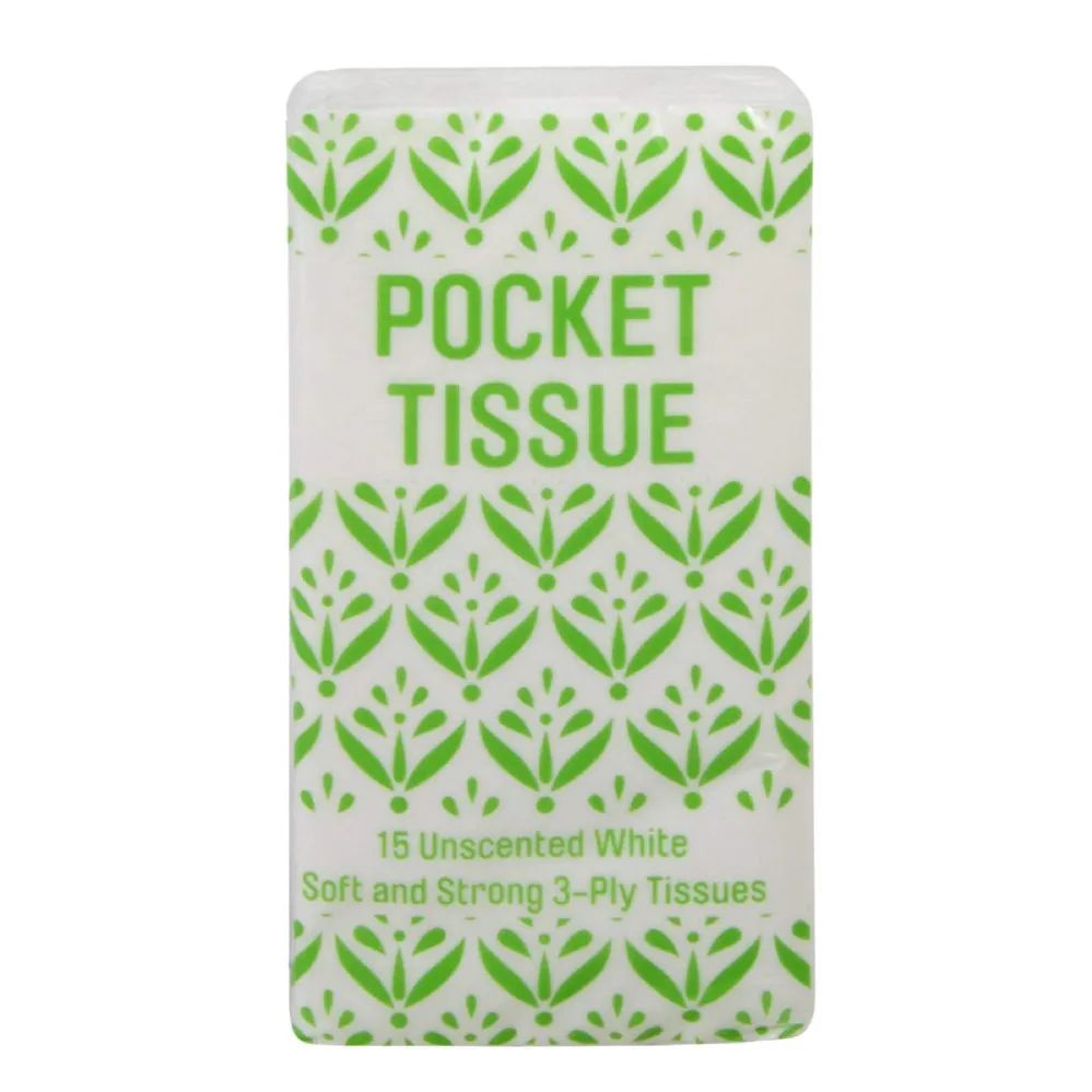 100 Pieces of Pocket Tissues - 15 Pack