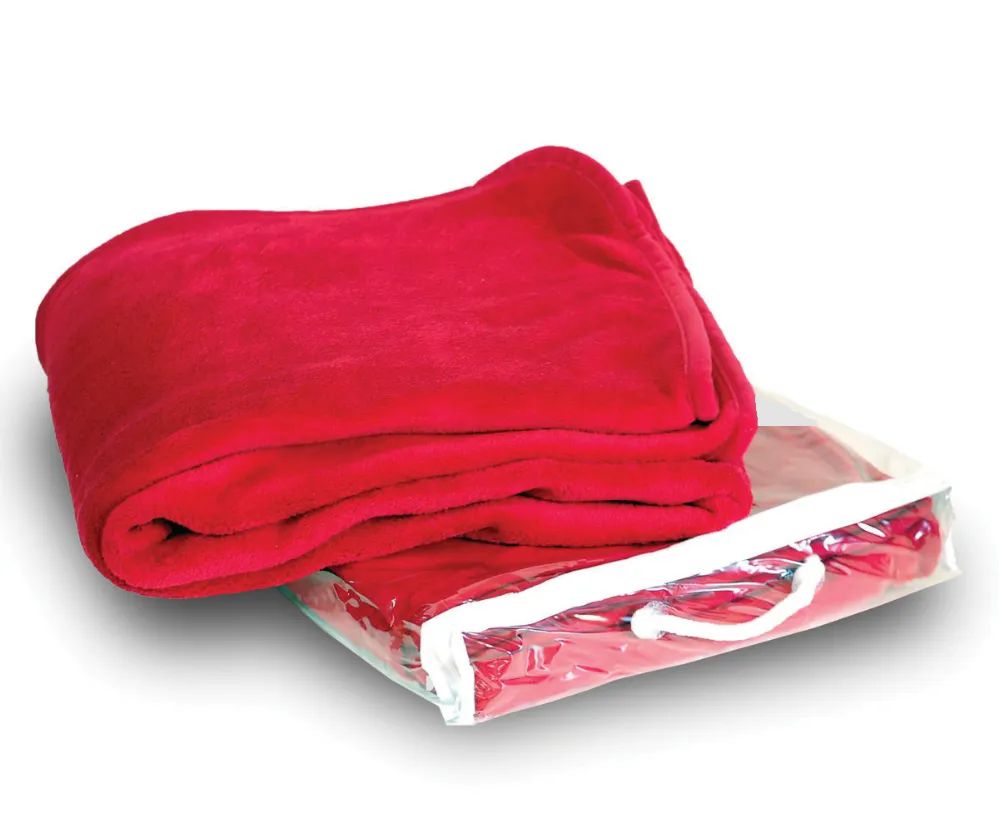 20 Wholesale Micro Plush Fleece Coral Blanket In Red Color