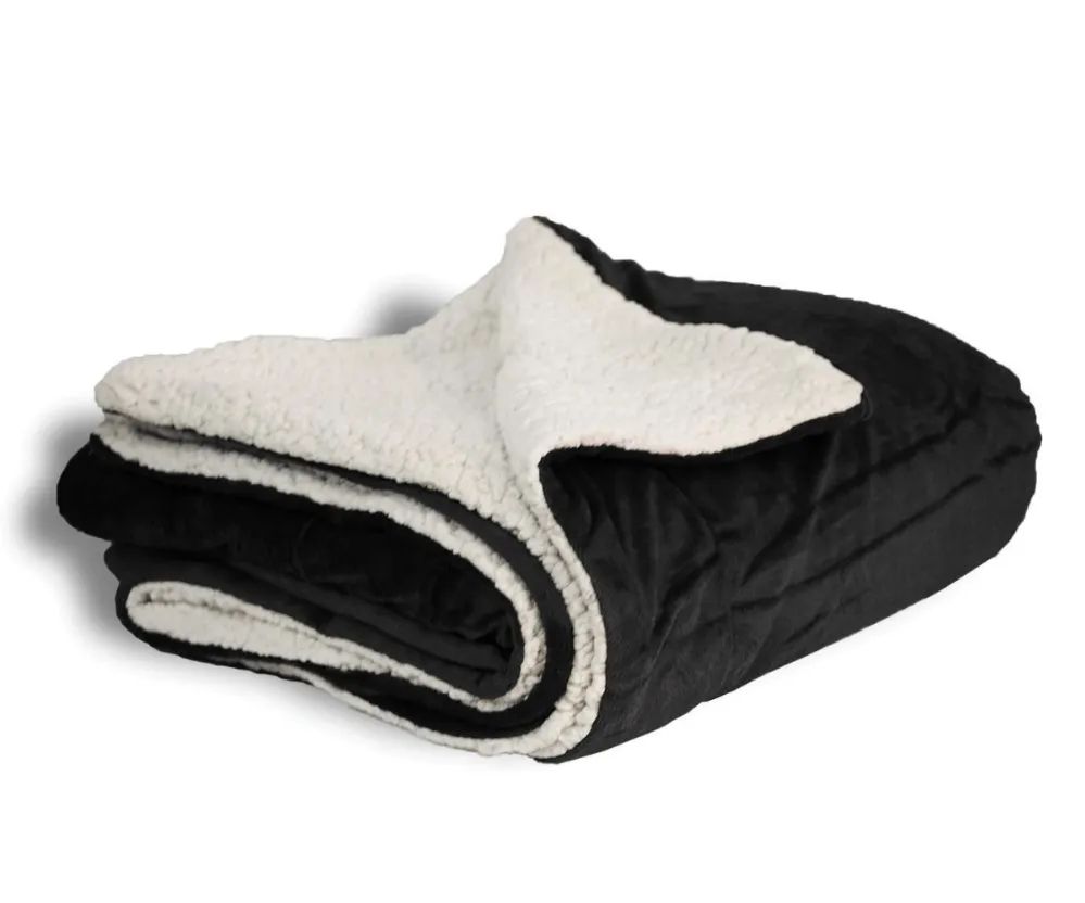 10 Wholesale Micro Mink Sherpa Blanket In Black