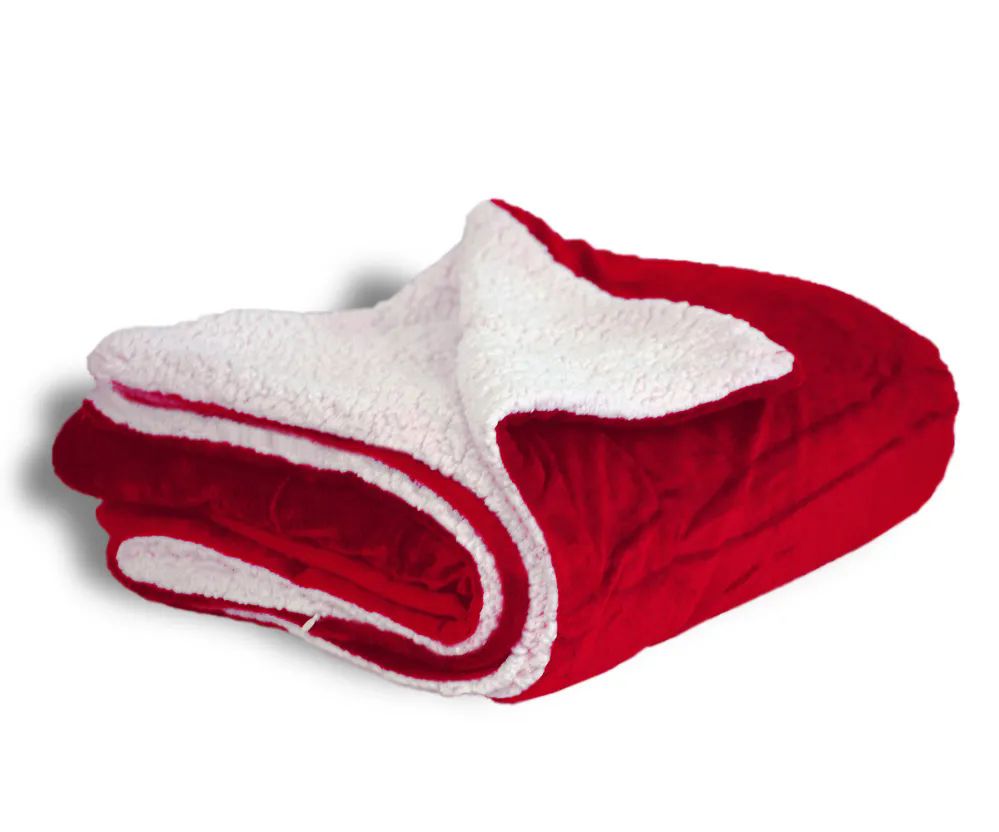 10 Wholesale Micro Mink Sherpa Blanket In Red