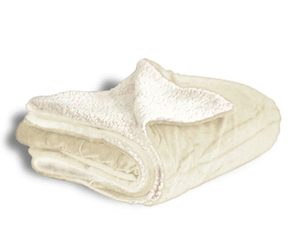 10 Wholesale Micro Mink Sherpa Blanket In Cream