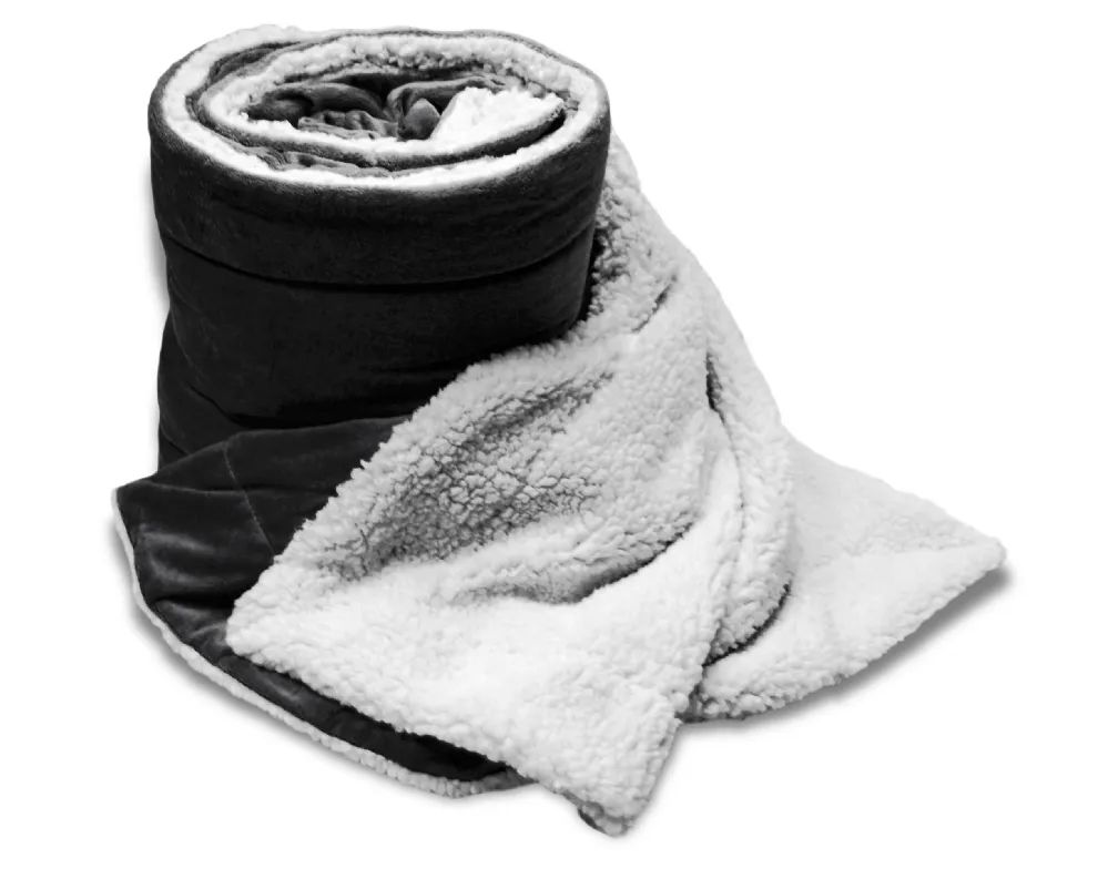8 Bulk Oversized Micro Mink Sherpa Blanket In Black
