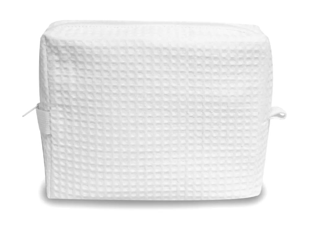 12 Pieces of Waffle Weave Cotton Spa Bag In White