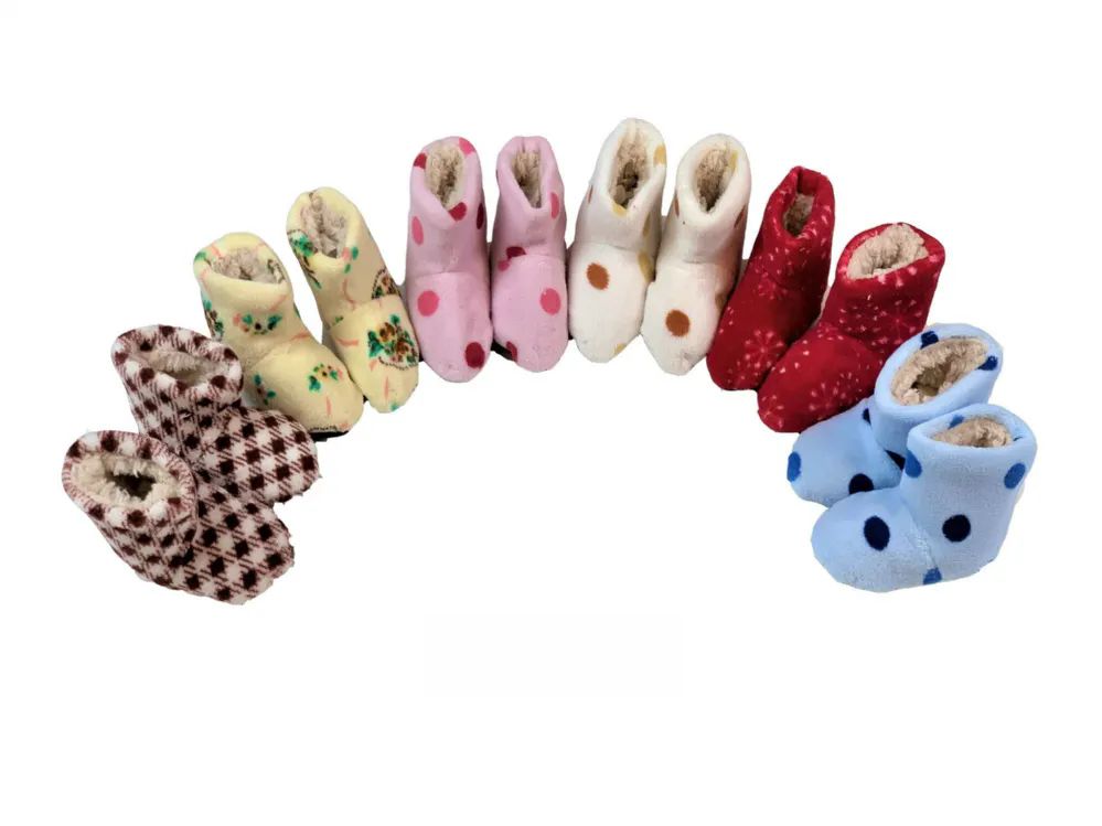 36 Wholesale Girls Slipper Boots Multicolored Size S