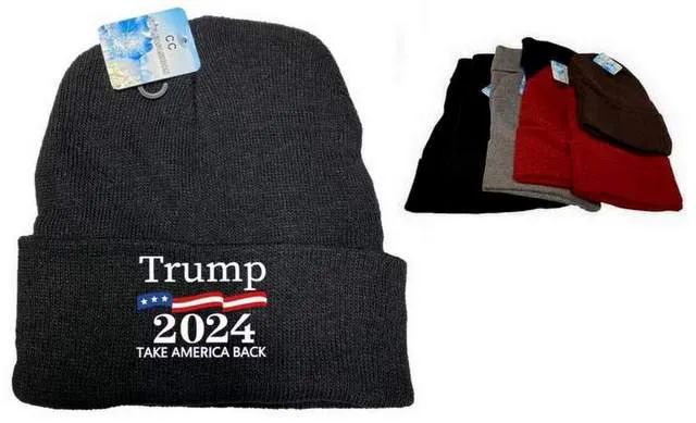 24 Wholesale Take America Back Trump 2024 Mix Color Winter Beanie