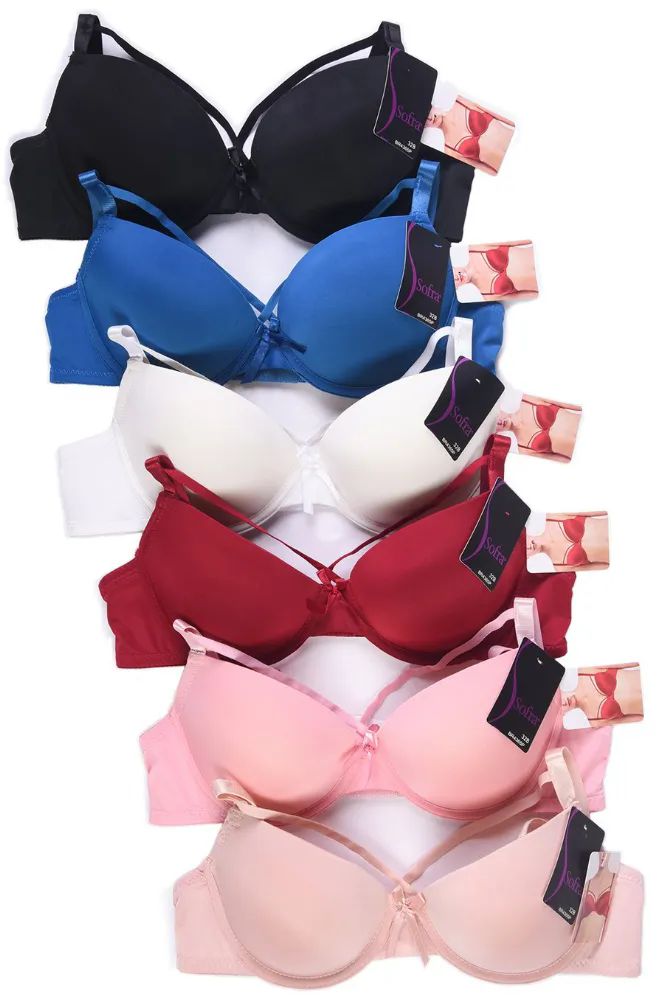 288 Pieces of Sofra Ladies Full Cup Plain Bra B Cup