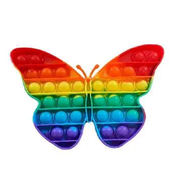 72 Bulk Push Pop Fidget Toy [rainbow Butterfly] 5"x7.5"