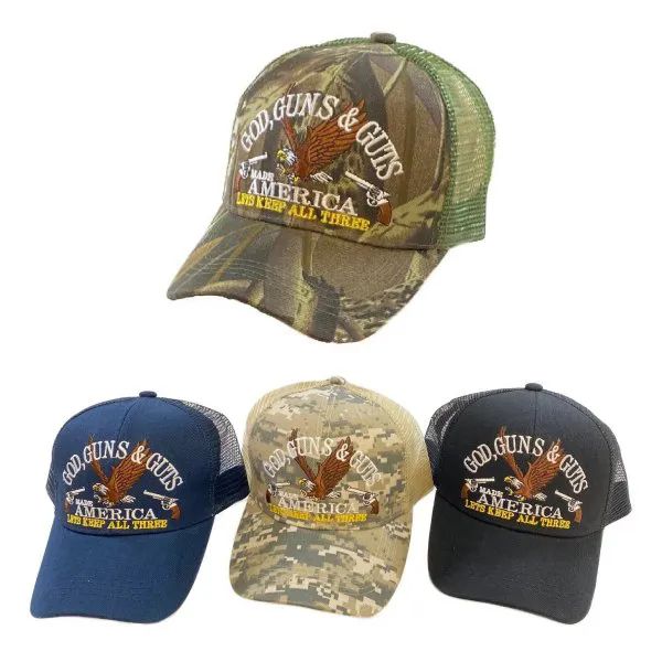 24 Pieces of Summer Mesh Ball Cap God Guns & Guts