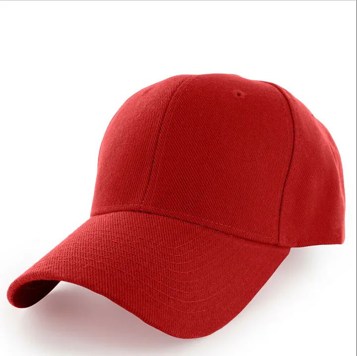 48 Pieces of Hats - Base Caps Plain - Red