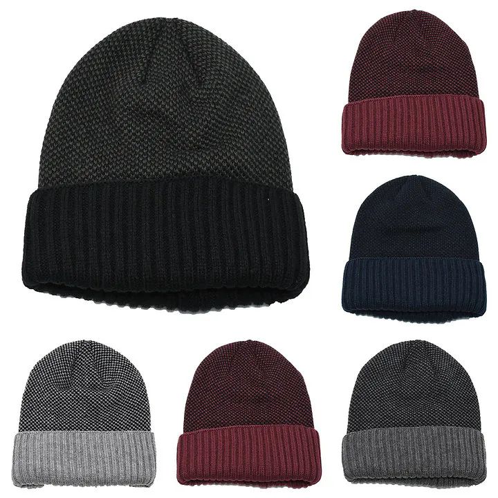 24 Pieces of Men's Winter Hat With Fleece Linning Inside Mix Colors