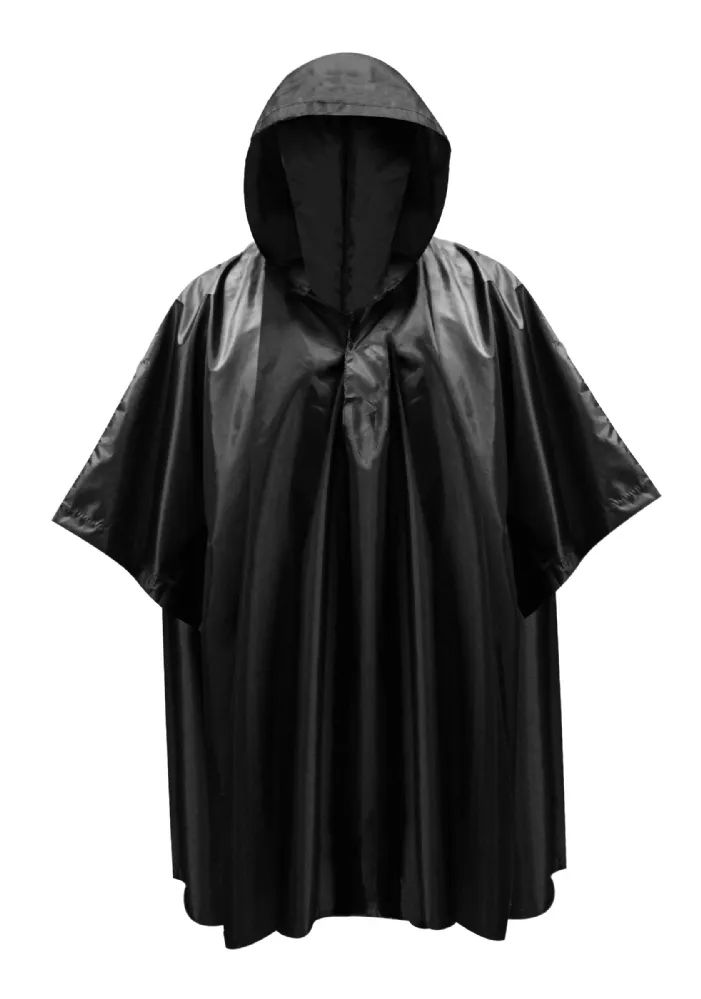 12 Pieces of Water Resistant Rain Poncho In Black