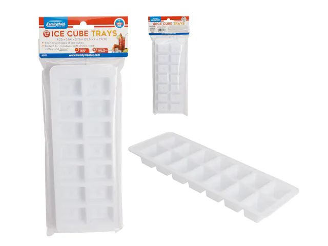 24 Pieces of 2pc Ice Cube Trays White