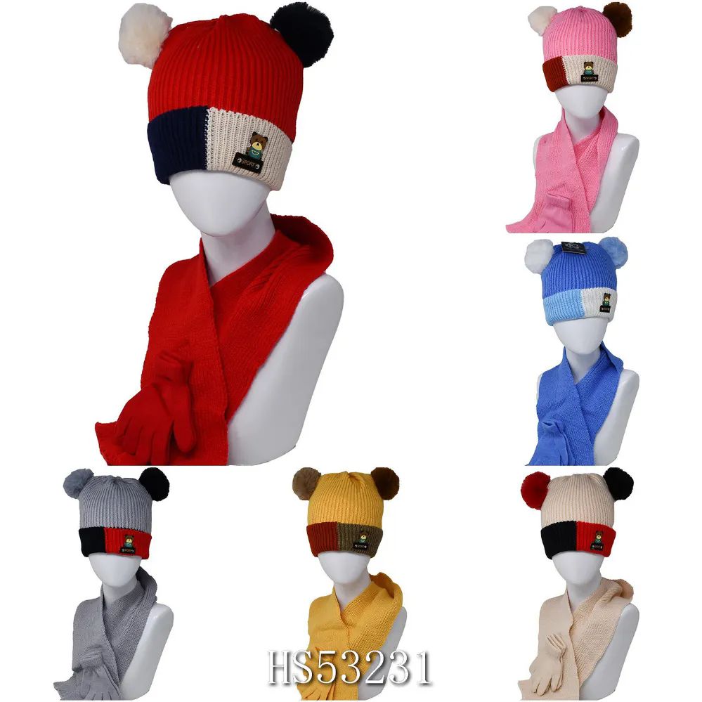 24 Pieces of Kid's 3piece Hat/scarf Glove Set