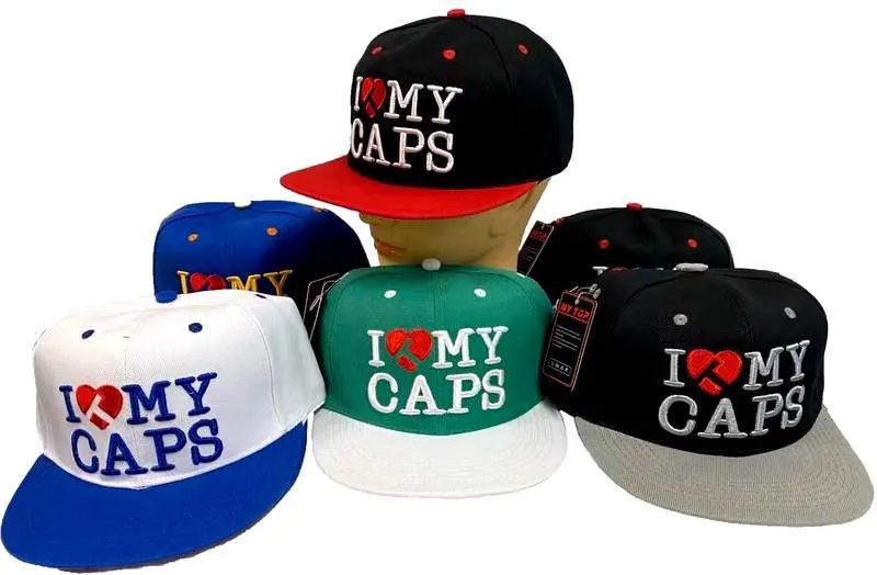 24 Pieces of I Love My Caps Snapback Baseball Cap