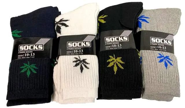 24 Wholesale Marijuana Man Long Socks