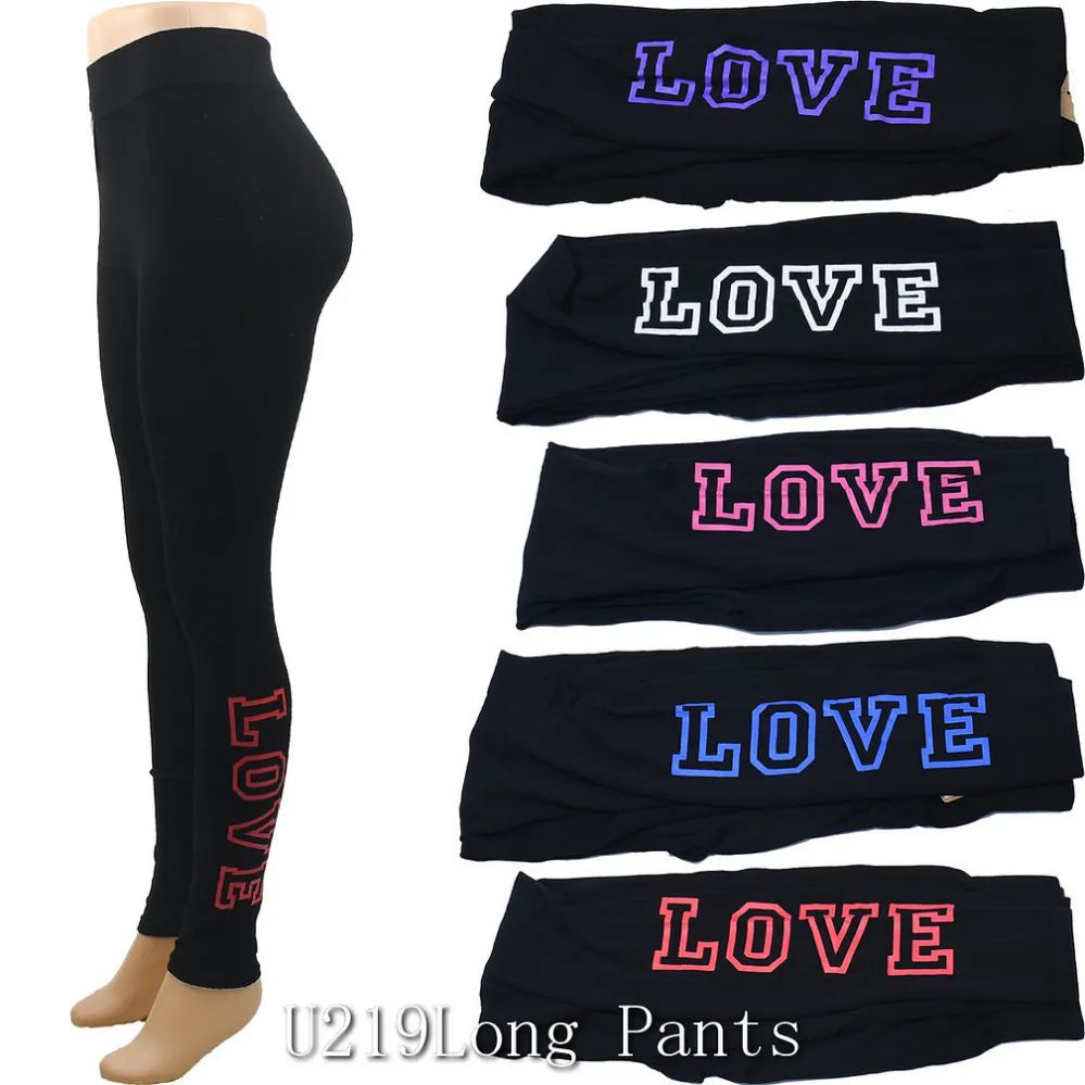 36 pieces of Long Leggings Love Print Seamless Size S/ M