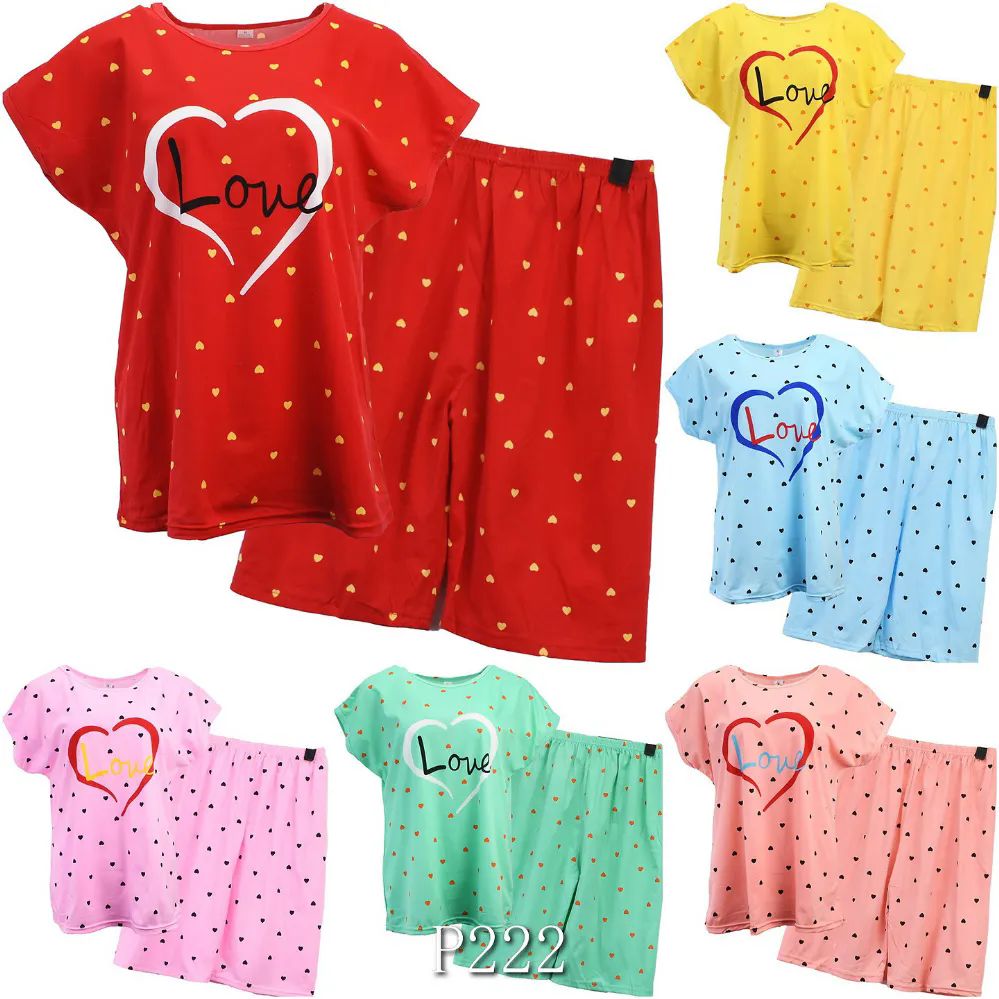 24 Pieces Cotton Love Print Set Size M - Women's Pajamas and Sleepwear