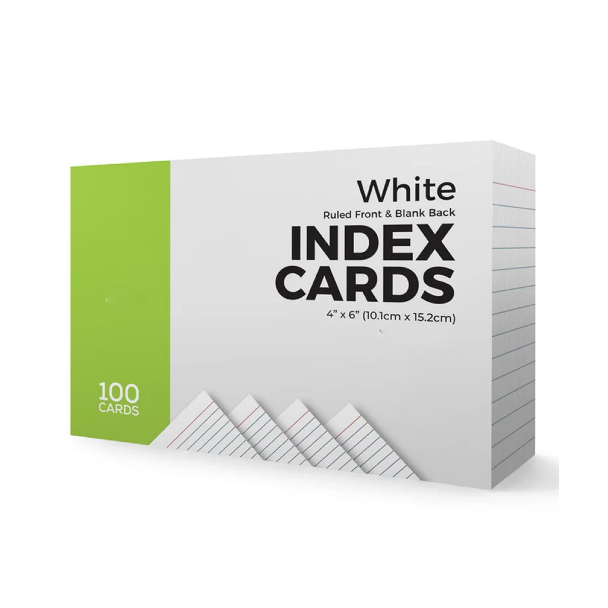 40 Pieces of 100 Ct, 4 X 6, Index Cards Ruled , White