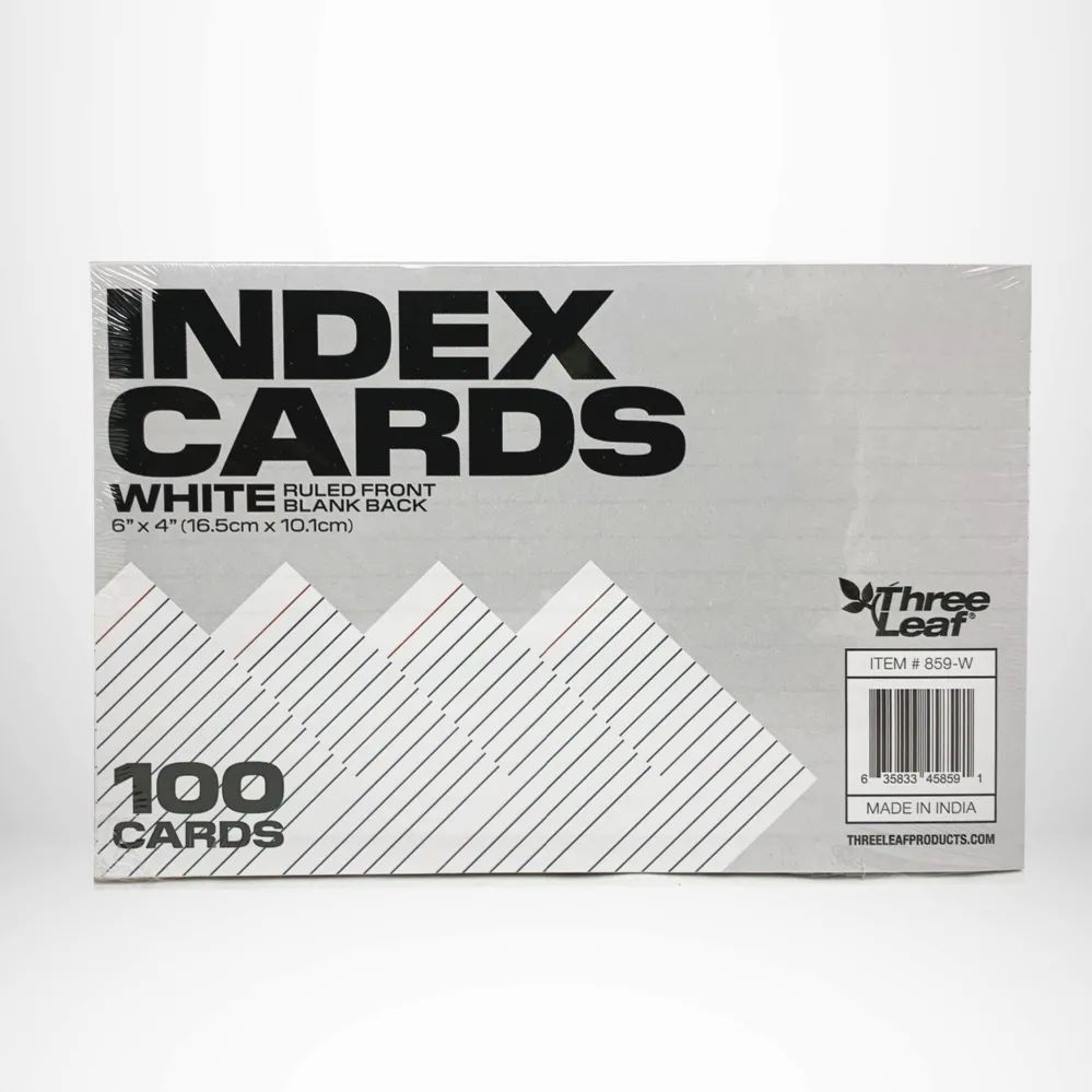 40 Pieces of Heavy Weight Ruled Lined Index Cards, White, 3x5 Inch Card, 100-Count