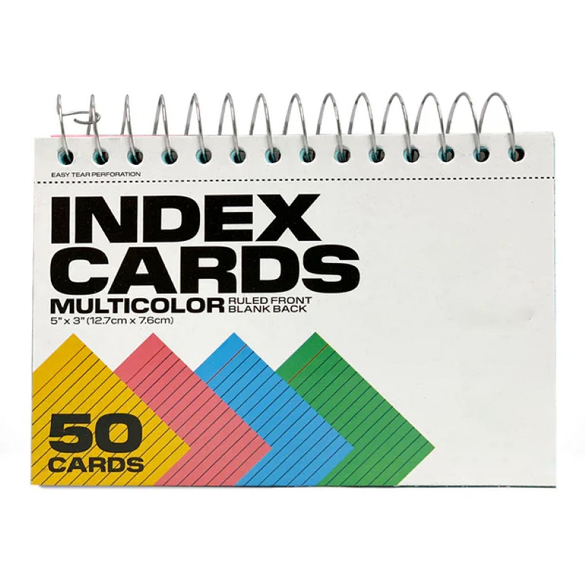 36 Pieces of 50 Ct. 3 X 5, Spiral Bound Ruled Color Index Card