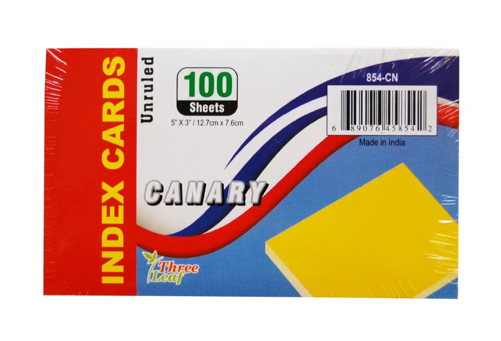 40 Pieces of 100 Ct. 3 X 5, Index Cards Unruled, Canary