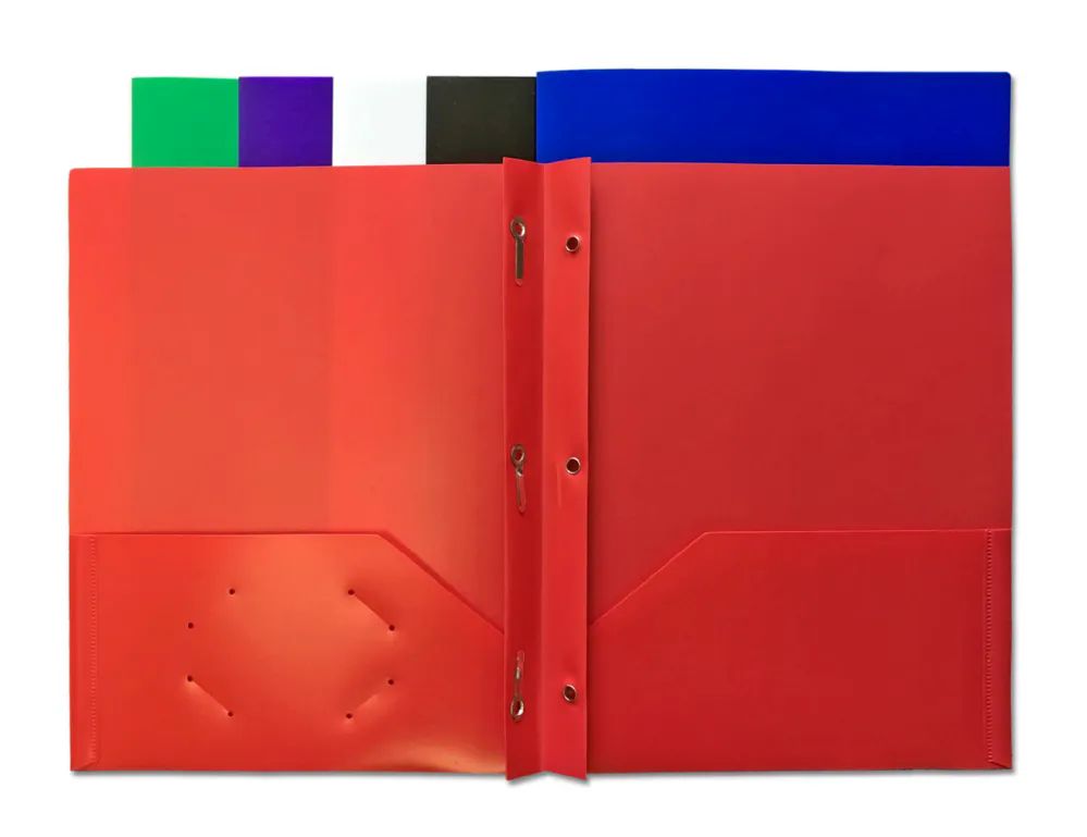 Plastic Pockets Folders Brads Heavy Duty School Folders - Temu