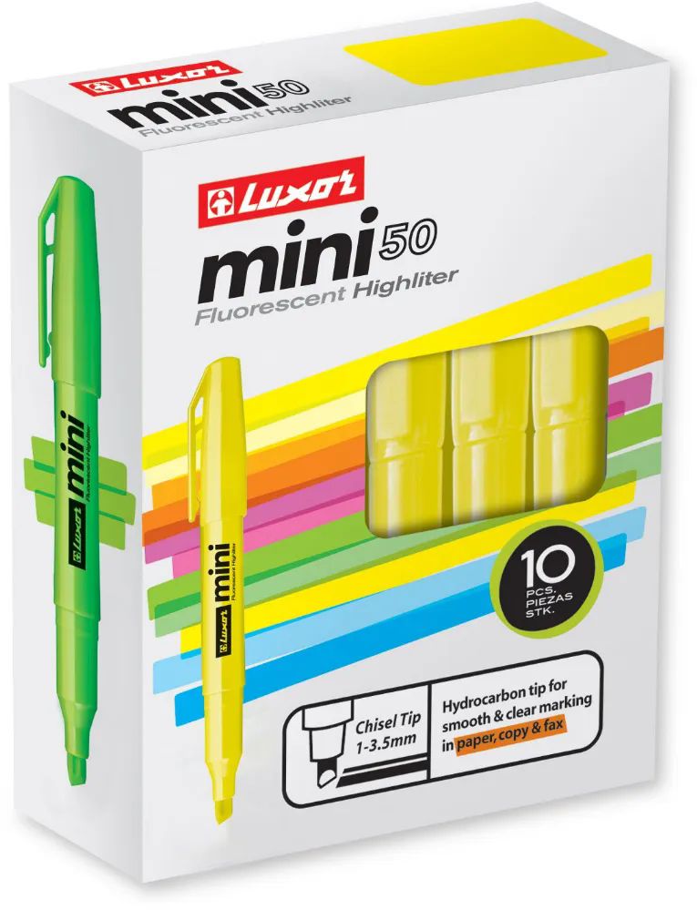 80 Pieces of Mini Fluorescent Highlighters With Five Assorted Color (10pk Box)