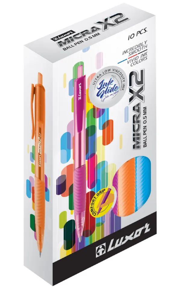 80 Pieces of Micra X2 Ball Pen Multicolor (10pk Box)
