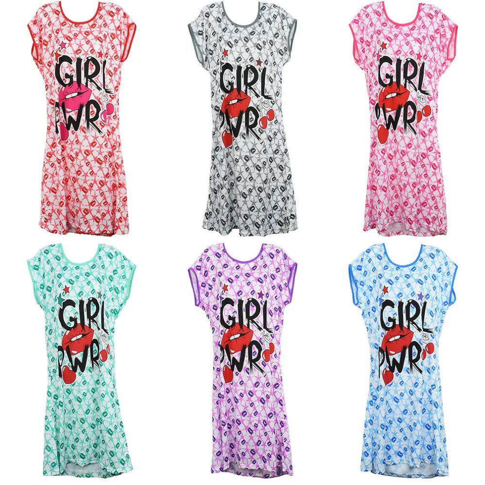 24 Wholesale Girl Power Design Night Gown Size M