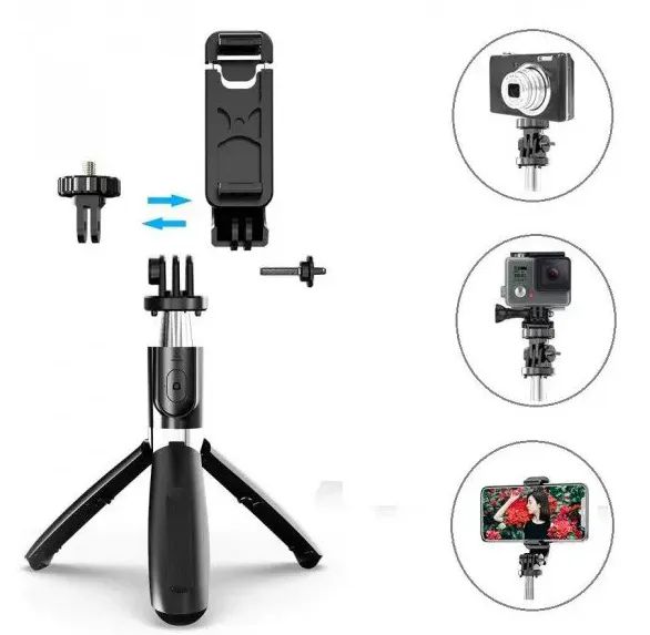 12 Pieces of Heavy Duty 3 In 1 Aluminum Wireless Bluetooth Extendable Selfie Stick With Tripod Stand