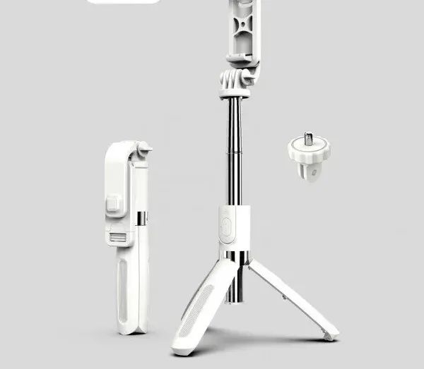 12 Pieces of Heavy Duty 3 In 1 Aluminum Wireless Bluetooth Extendable Selfie Stick With Tripod Stand In White