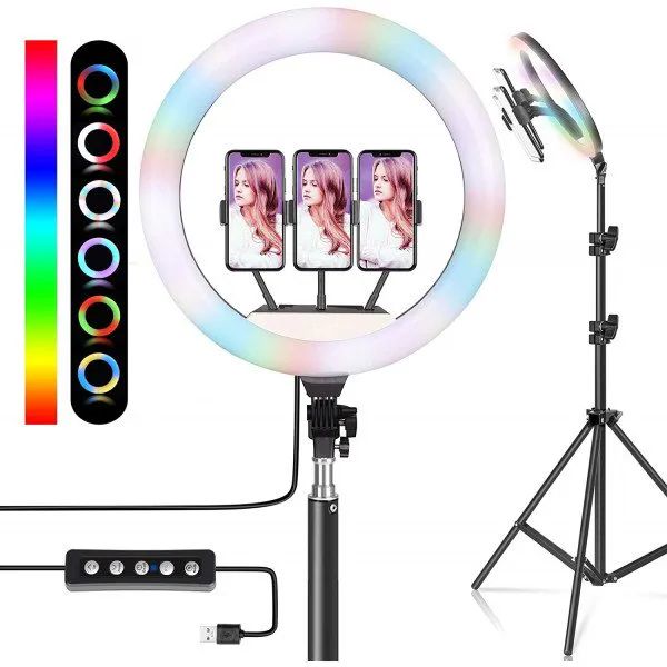 White & Black Usb Working Rgb Ring Light 14 inch, Best Rating at Rs  790/piece in New Delhi