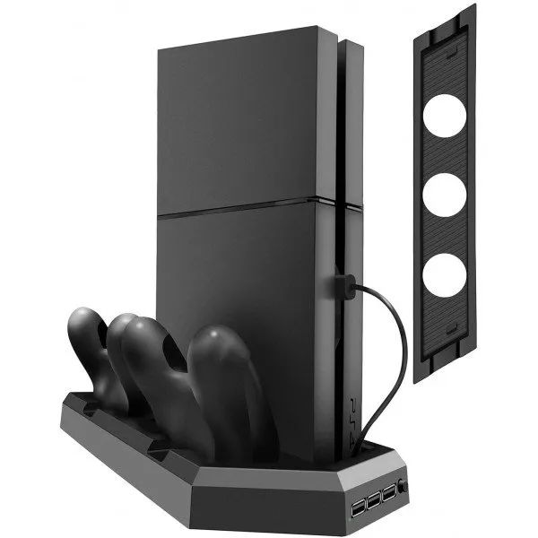 PS4 Cooling Fan with Controller Charger Compatible with Playstation 4/PS4  Slim/PS4 Pro, PS4 Stand Vertical Cooling Station for PS4 Accessories,PS4  Pro